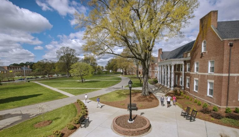 Outdoor wide view of campus building