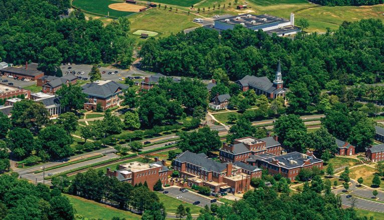 Bird's eye view of campus