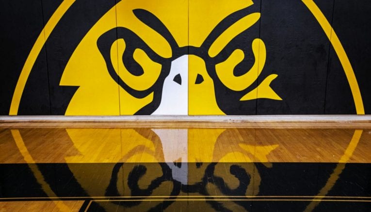 pfeiffer logo on gym wall