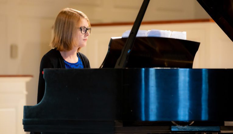 Woman playing piano