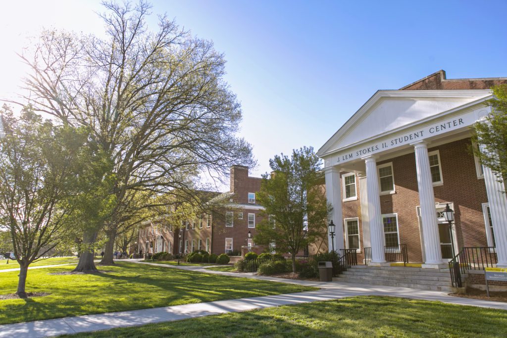 Exterior view of Pfeiffer Student Center