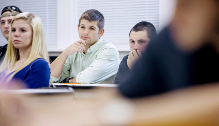 students paying attention in class